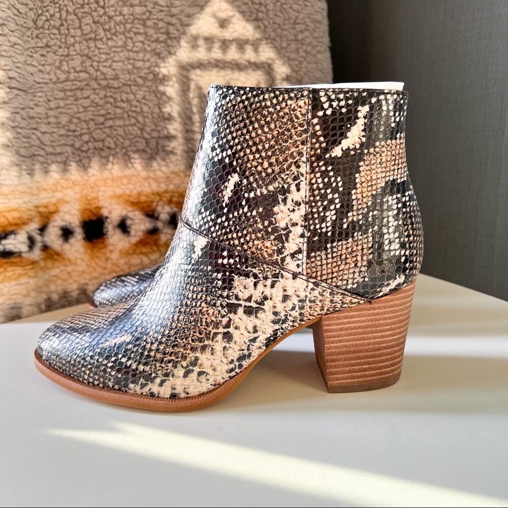 Madewell The Rosie Moonstone Multi Ankle Boots In Snake Embossed Leather Size 7 - Picture 4 of 7